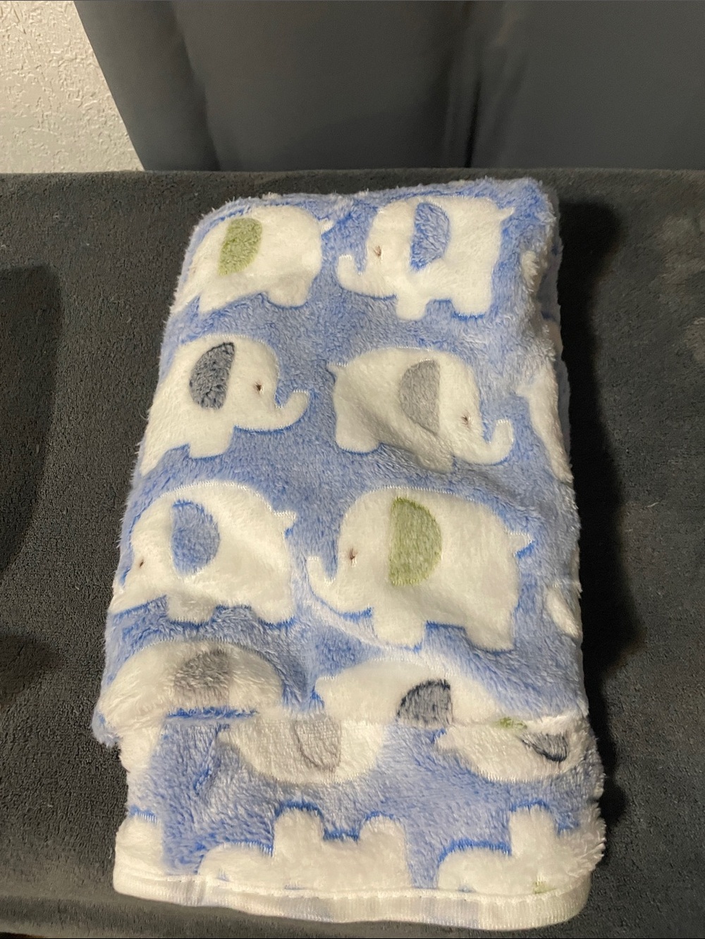Soft Blue Elephant Plush Baby Blanket - Unbranded